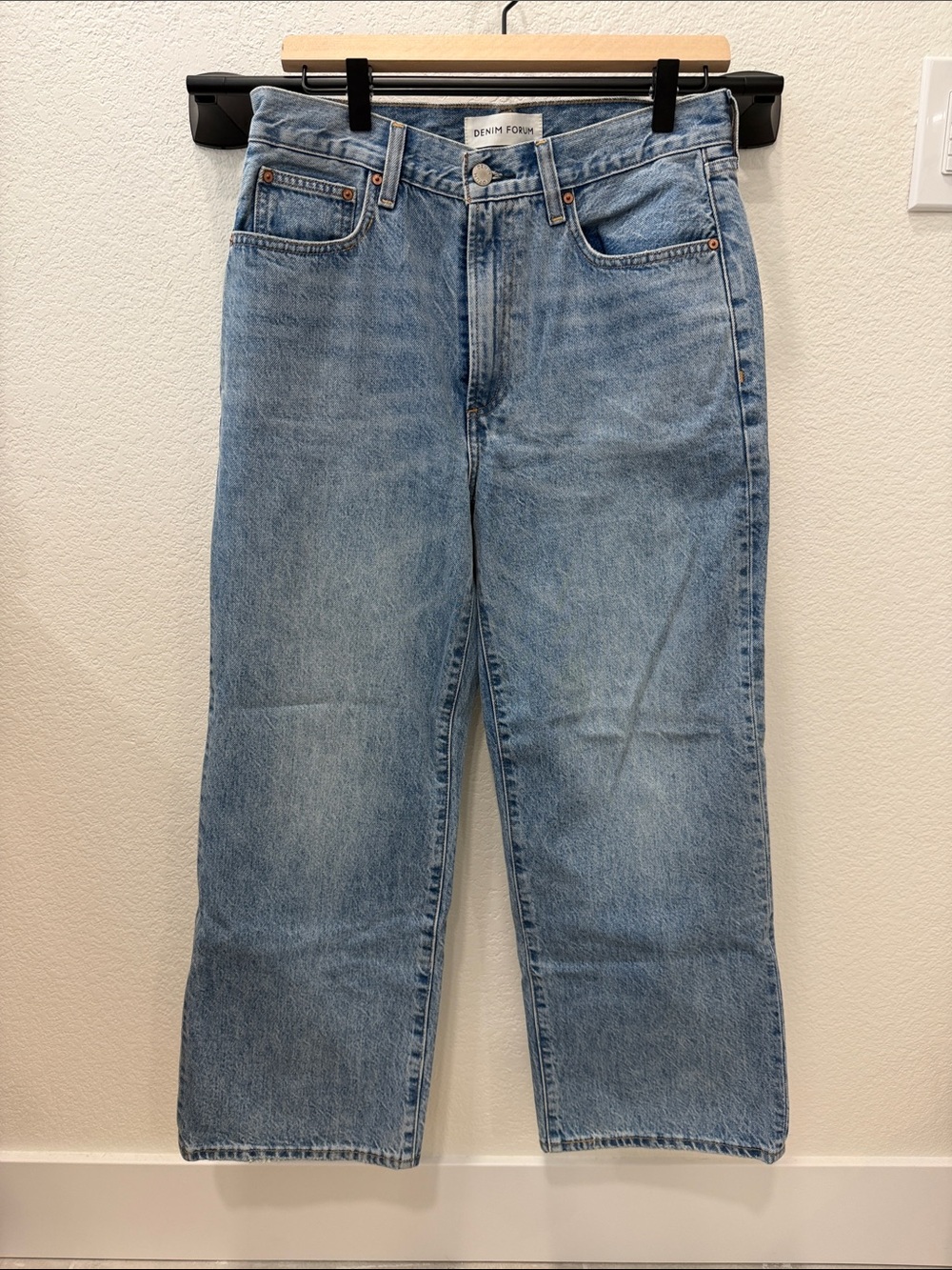 Denim Forum Women's Light Blue Wide-Leg Jeans